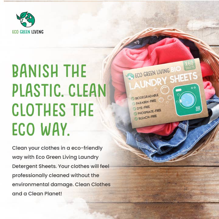 Eco Green Living Laundry Detergent Sheets X 60 (Fragrance-Free)